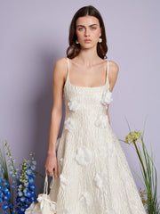 Petunia Bloom Maxi dress Pearled White / Z