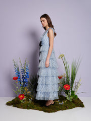 Haven Ruffle Midi Dress Baby Blue / Z