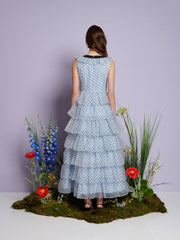 Haven Ruffle Midi Dress Baby Blue / Z