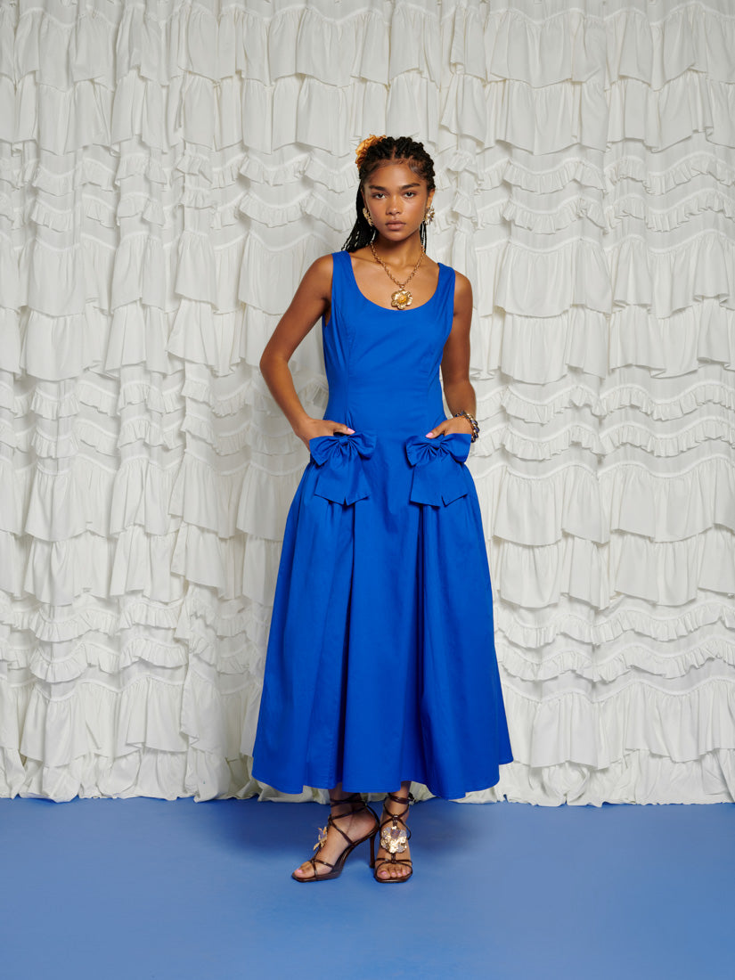 dream sister jane blue dress Dream Sister Jane jacquard bow mini dress in powder blue
