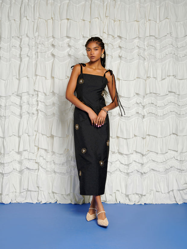 <b>DREAM</b> Sol De Noche Beaded Midi Dress