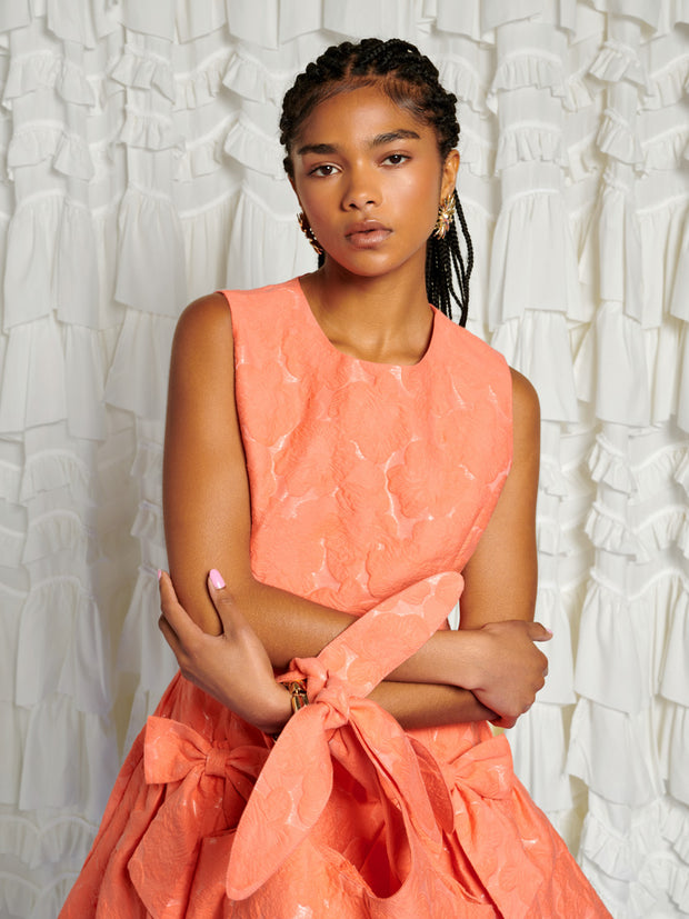 <b>DREAM</b> Tangerine Jacquard Mini Dress