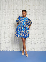 <b>DREAM</b> Golden Blues Jacquard Mini Dress