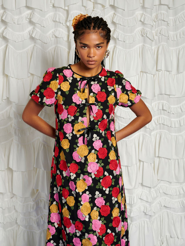 <b>DREAM</b> In Bloom Embroidery Midi Dress