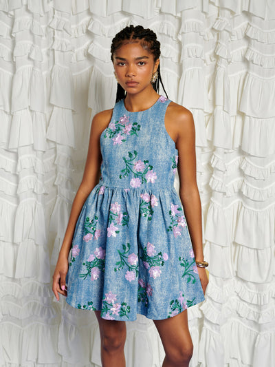 <b>DREAM</b> Azul Embellished Mini Dress