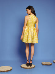 Shimmer Jacquard Mini Dress Gold Yellow / Z