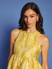 Shimmer Jacquard Mini Dress Gold Yellow / Z