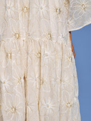 Faye Embroidered Maxi Dress Ivory Cream / Z