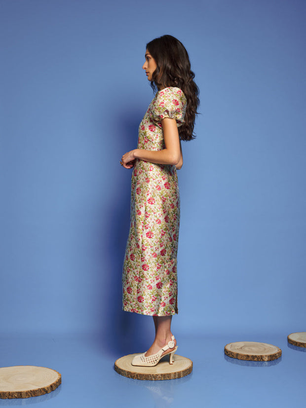 Forest Echo Jacquard Midi Dress Multi Floral / Z
