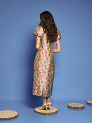 Forest Echo Jacquard Midi Dress Multi Floral / Z