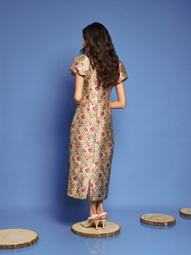 Forest Echo Jacquard Midi Dress Multi Floral / Z