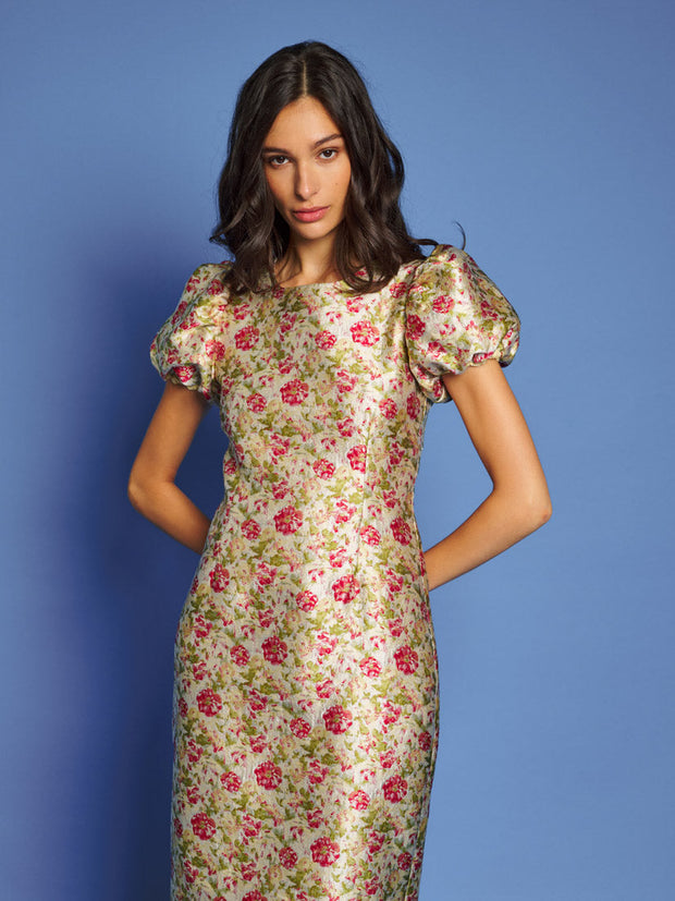 Forest Echo Jacquard Midi Dress Multi Floral / Z