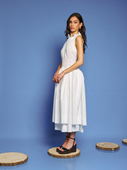 Shoreline Bows Midi Dress Pearl White / Z