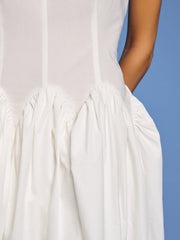 Shoreline Bows Midi Dress Pearl White / Z