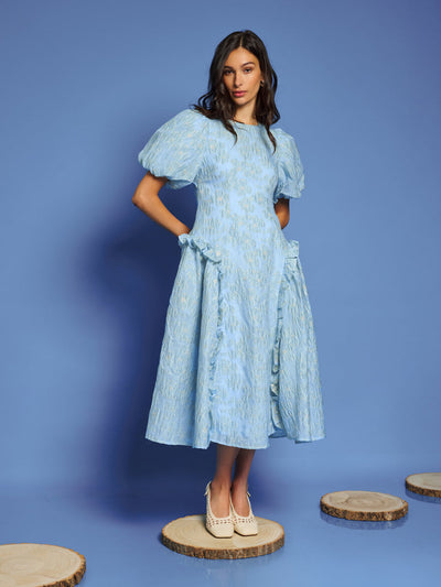 Endless Days Jacquard Dress Baby Blue / Z