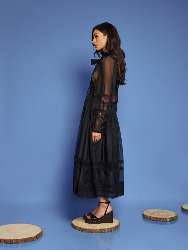 Breezy Bow Midi Dress Coal Black / Z