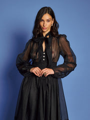 Breezy Bow Midi Dress Coal Black / Z