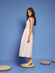 Sun Soaked Jacquard Midi Dress Pale Pink / Z