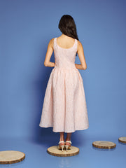 Sun Soaked Jacquard Midi Dress Pale Pink / Z