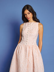 Sun Soaked Jacquard Midi Dress Pale Pink / Z