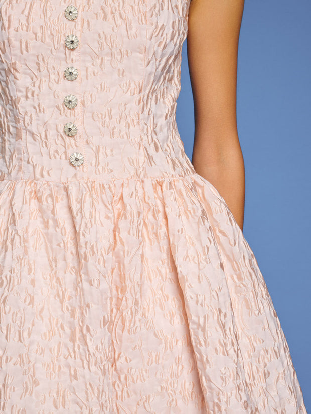 Sun Soaked Jacquard Midi Dress Pale Pink / Z