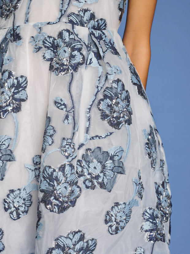 Laken Floral Jacquard Mini Dress Indigo Floral / Z