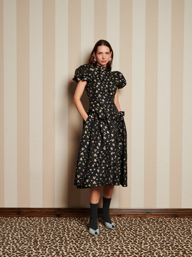 <b>DREAM</b> Tea Rose Jacquard Midi Dress