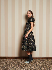Tea Rose Jacquard Midi Dress Coal Black / Z