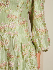 Marble Jacquard Midi Dress Pistachio Green / Z