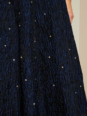Maison Gem Jacquard Midi Dress Marine Blue / Z