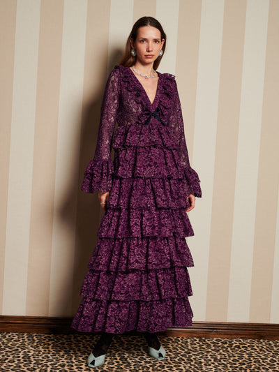 Quill Lace Maxi Dress Prune Purple / Z