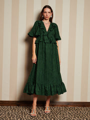 Vanity Jacquard Maxi Dress English Green / Z