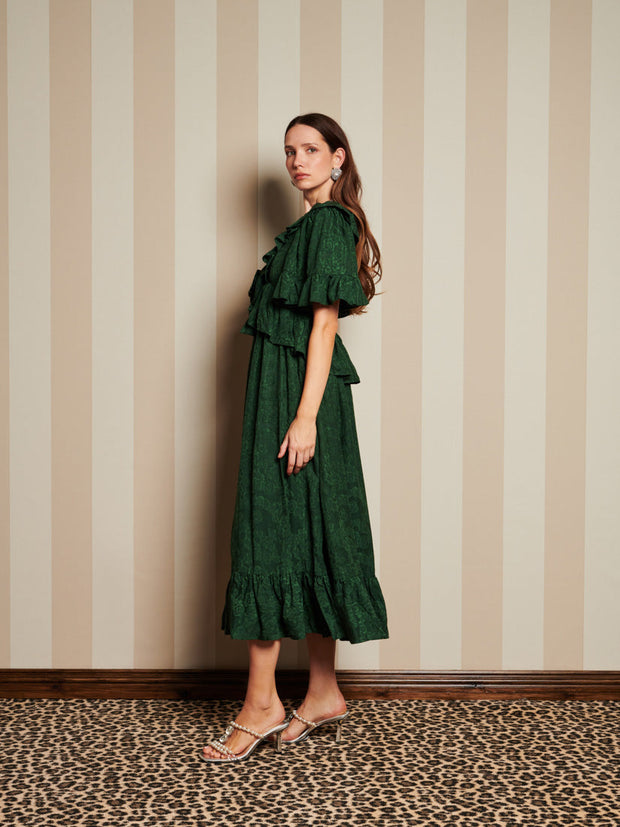 Vanity Jacquard Maxi Dress English Green / Z