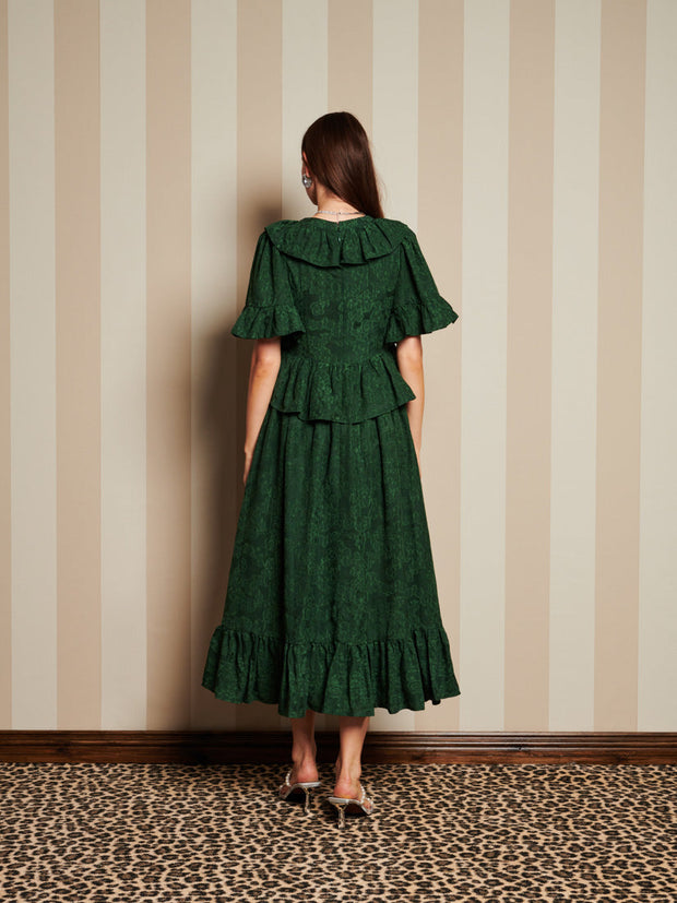 Vanity Jacquard Maxi Dress English Green / Z