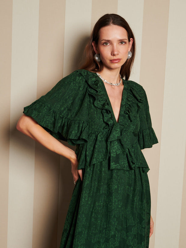 Vanity Jacquard Maxi Dress English Green / Z