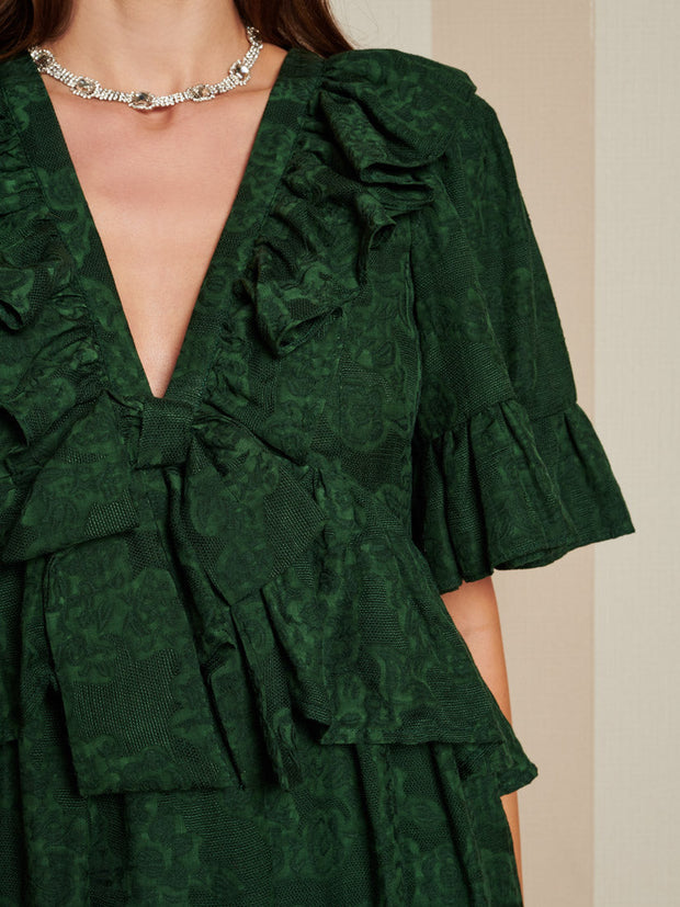 Vanity Jacquard Maxi Dress English Green / Z