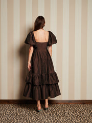 Antiques Jacquard Midi Dress Chocolate Brown / Z