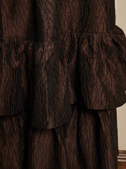 Antiques Jacquard Midi Dress Chocolate Brown / Z