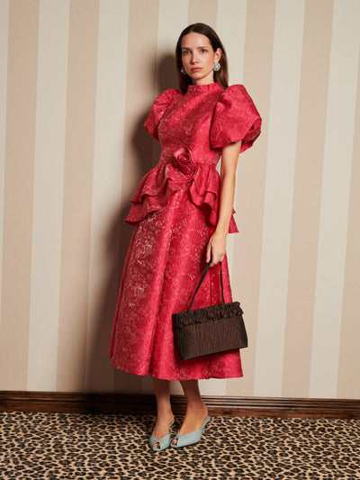 Boudoir Jacquard Midi Dress Orchid Pink / Z