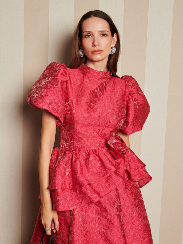 Boudoir Jacquard Midi Dress Orchid Pink / Z