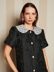 Chandelier Jacquard Mini Dress Coal Black / Z