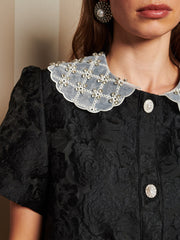 Chandelier Jacquard Mini Dress Coal Black / Z