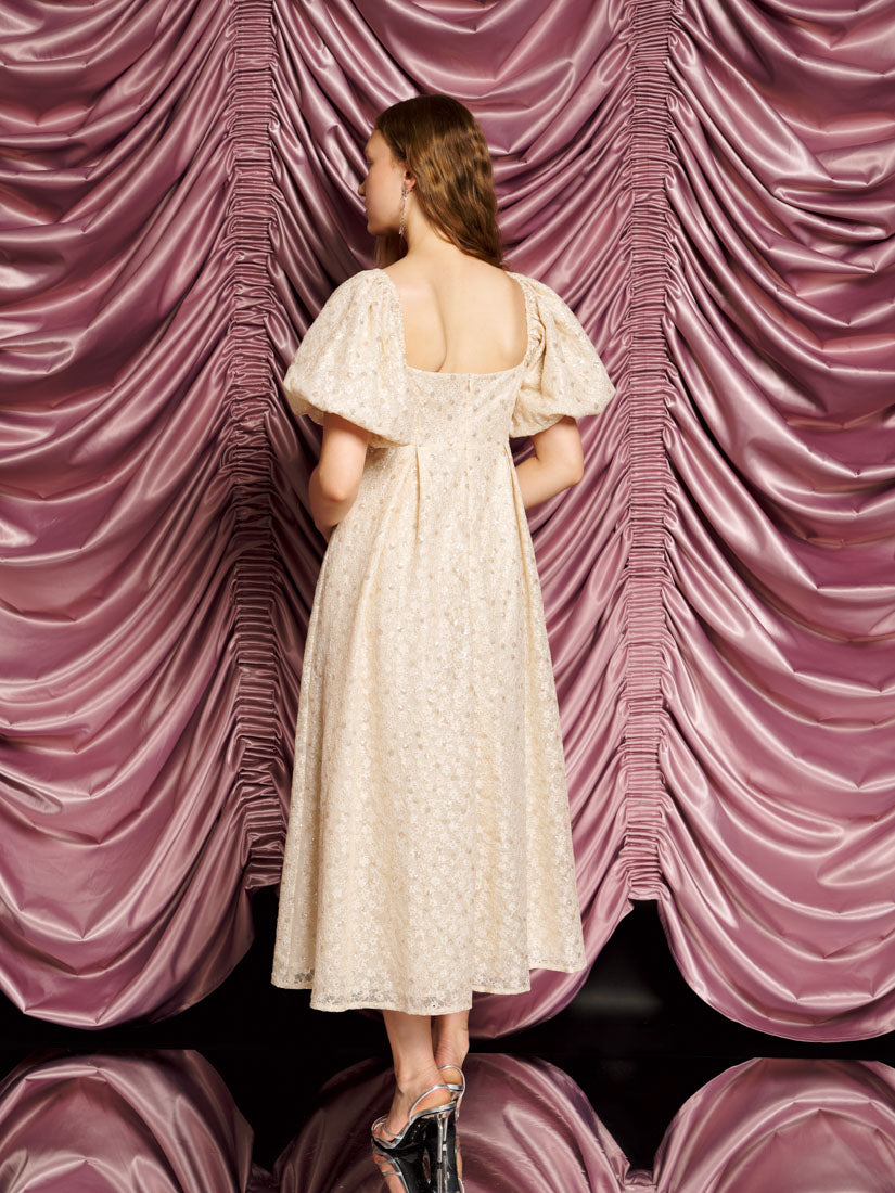 chinese dress ladies Dream Sally Lace Midi Dress Champagne Nude / M+
