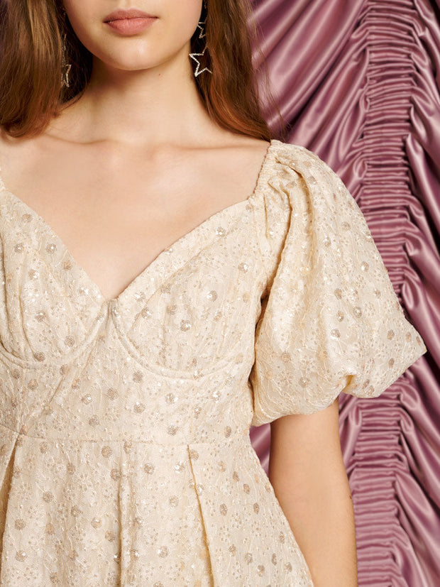 <b>DREAM</b> Sally Lace Midi Dress Champagne Nude / Z