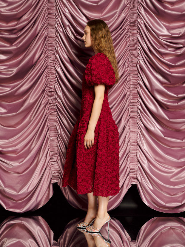 <b>DREAM</b> Cabaret Floral Midi Dress Carmin Red / Z