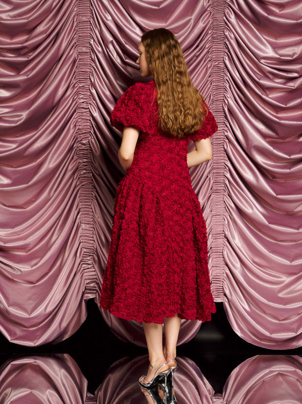 <b>DREAM</b> Cabaret Floral Midi Dress Carmin Red / Z