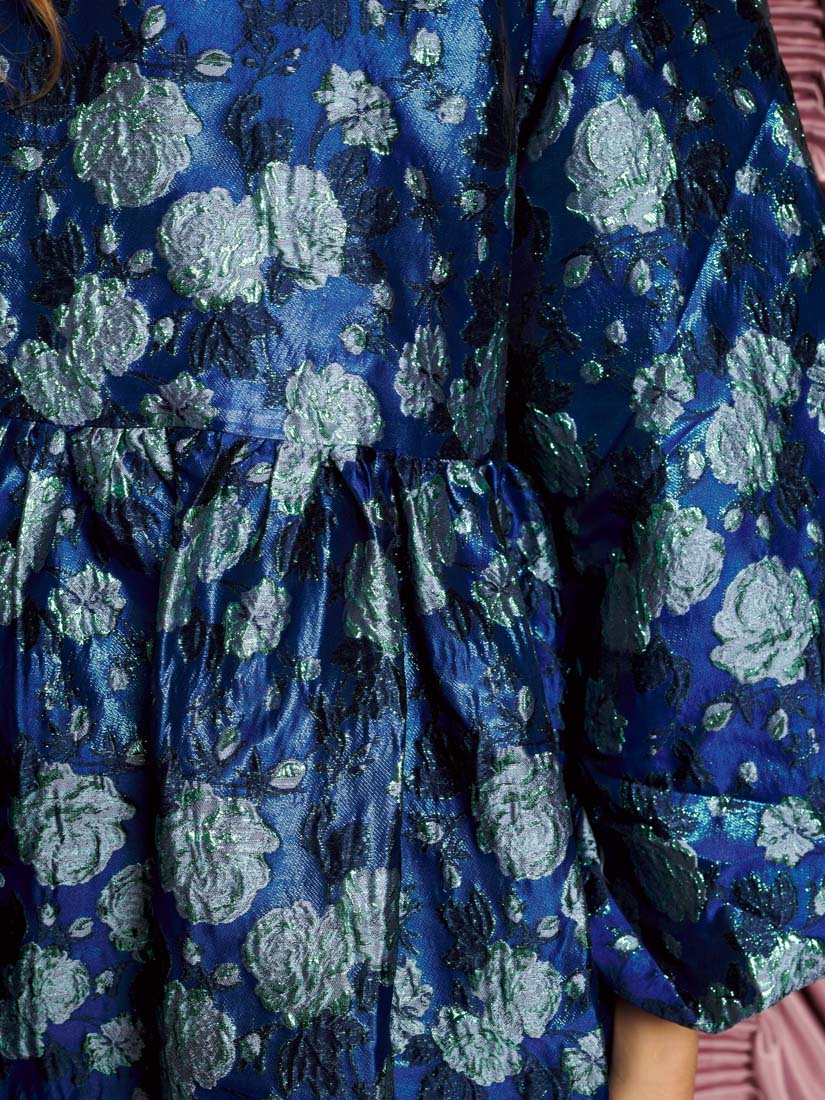 DREAM Spotlight Jacquard Mini Dress Royal Blue / XS