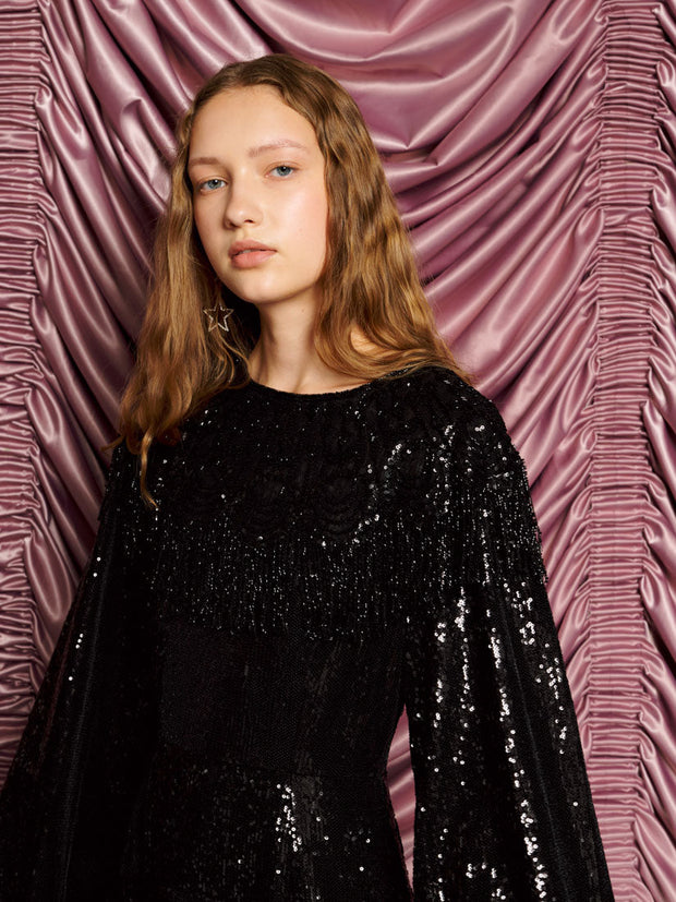 <b>DREAM</b> Nights Sequin Maxi Dress Onyx Black / Z