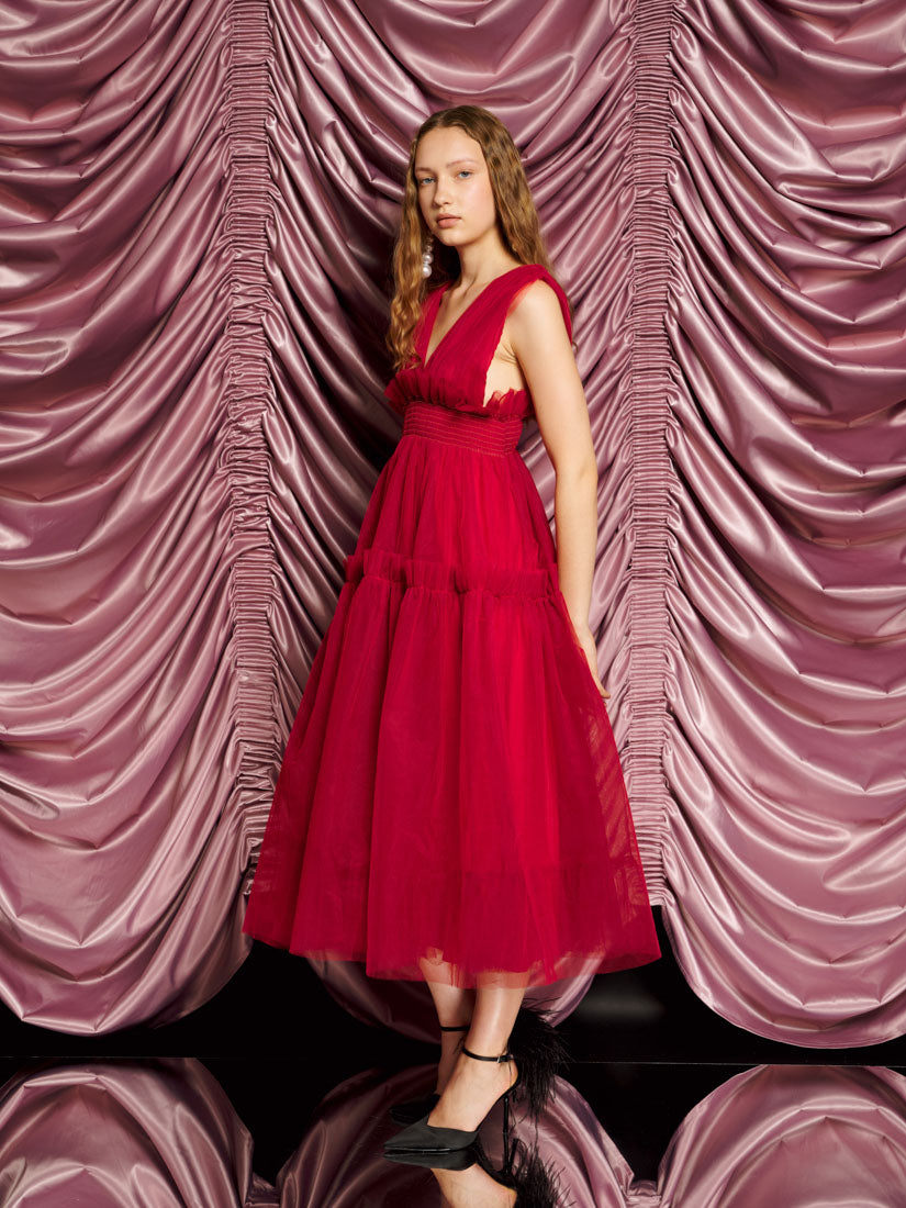 DREAM Rouge Tulle Midi Dress – Sister Jane