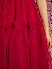 <b>DREAM</b> Rouge Tulle Midi Dress Opera Red / Z